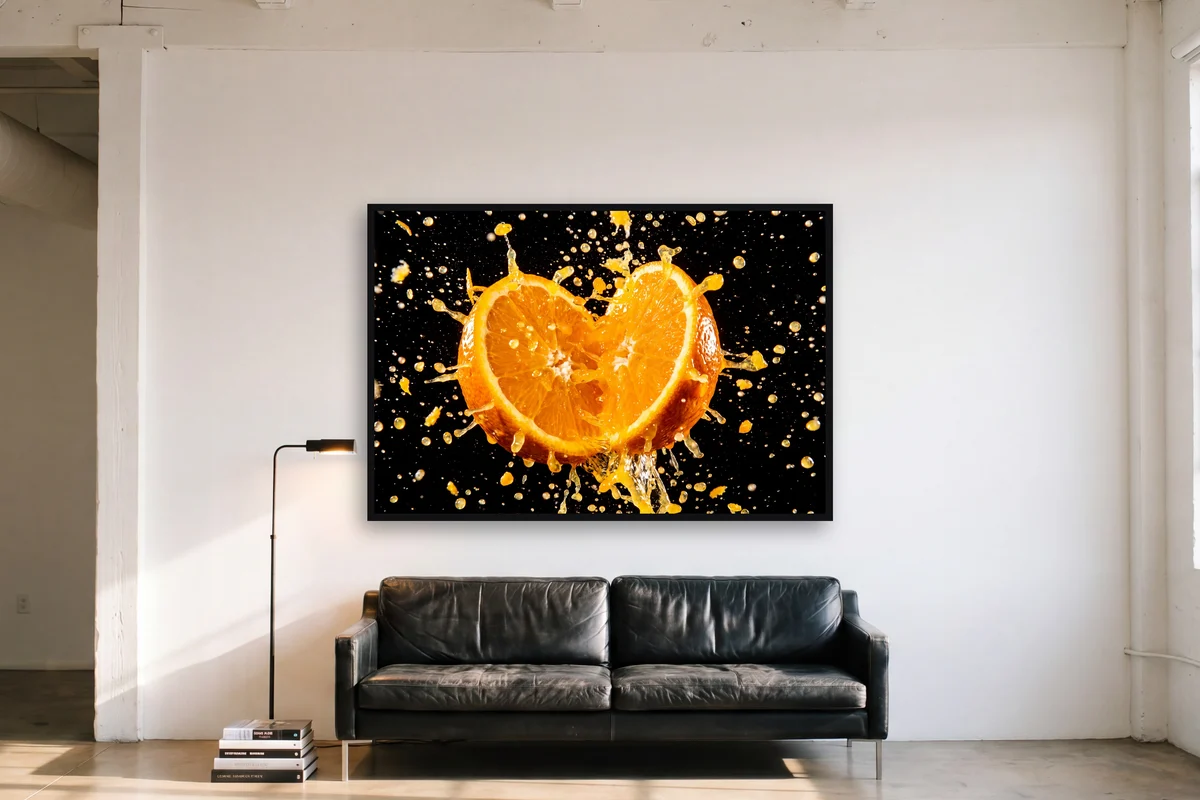 Orangen-Explosion im Raum