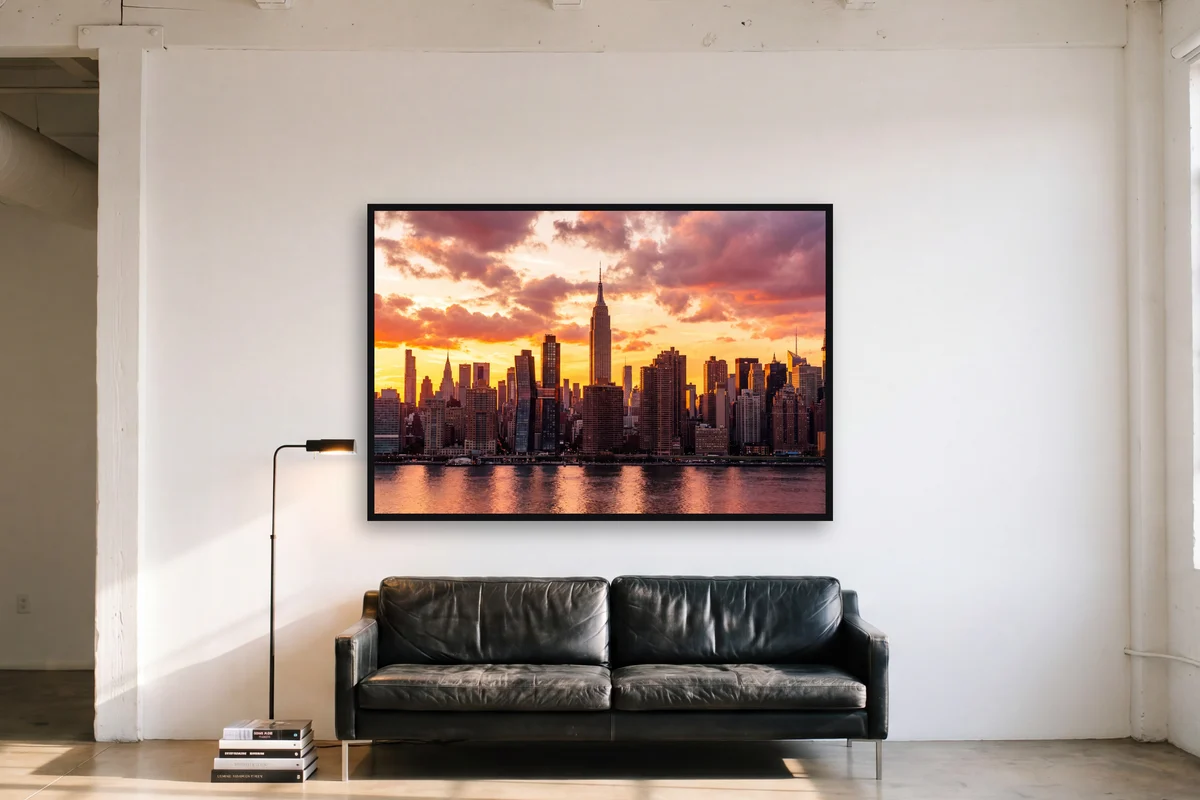 New York bei Sonnenuntergang im Raum