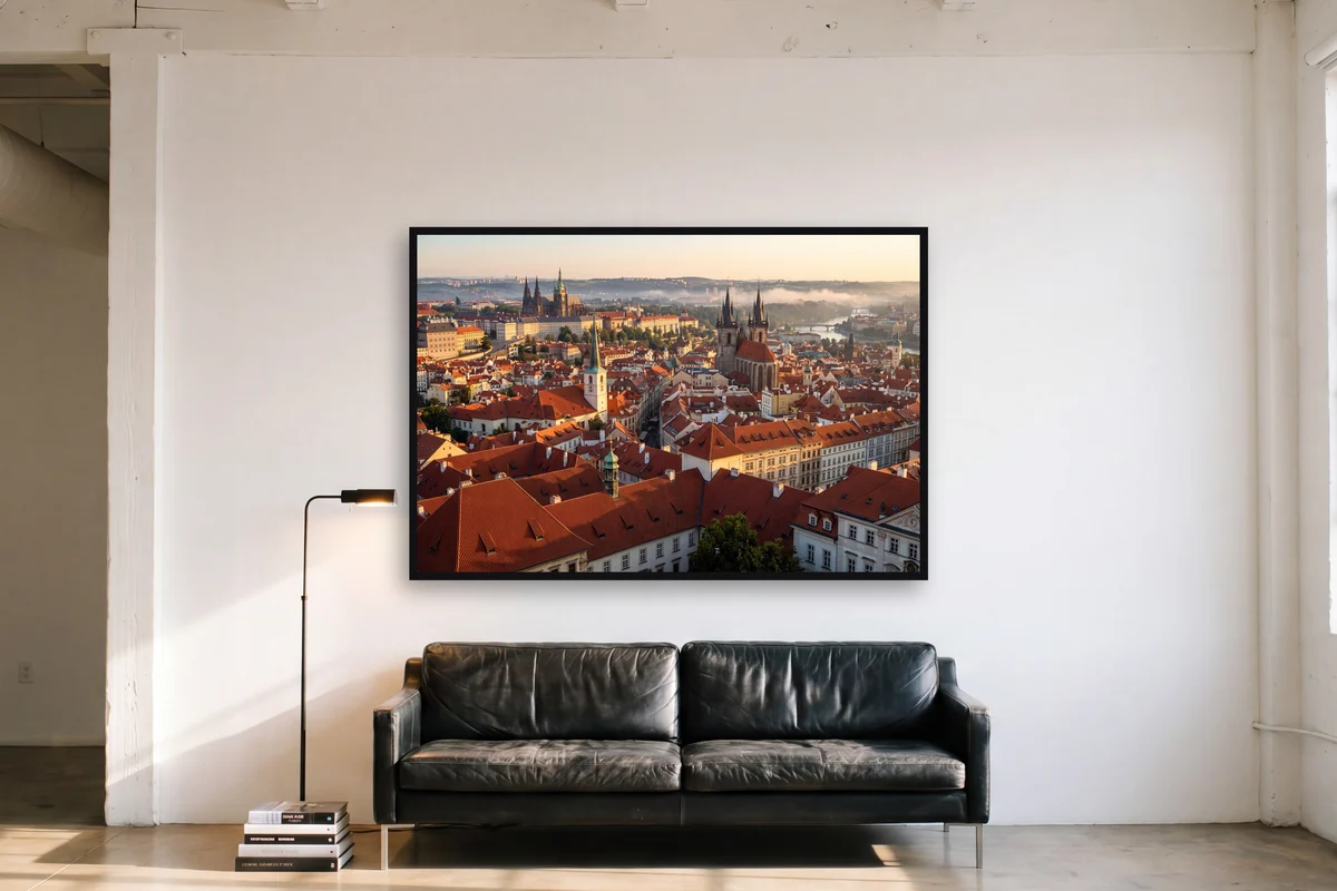 Prag über den Dächern im Raum